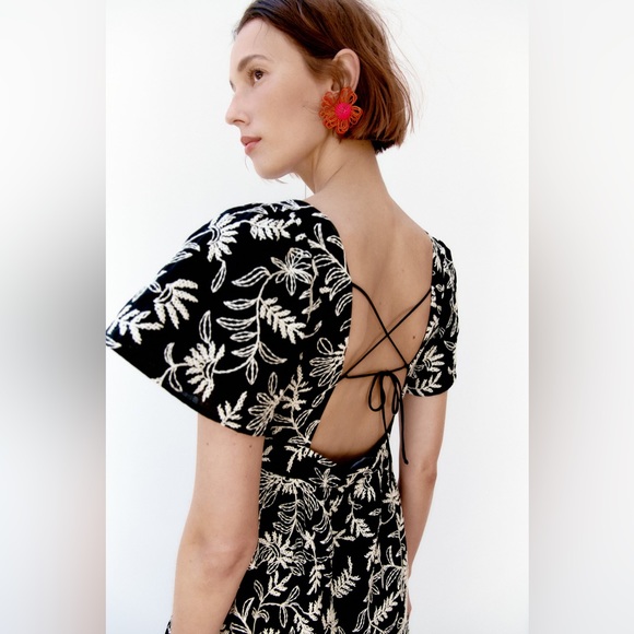 NWT Zara Embroidered Zara Dress - Picture 5 of 10